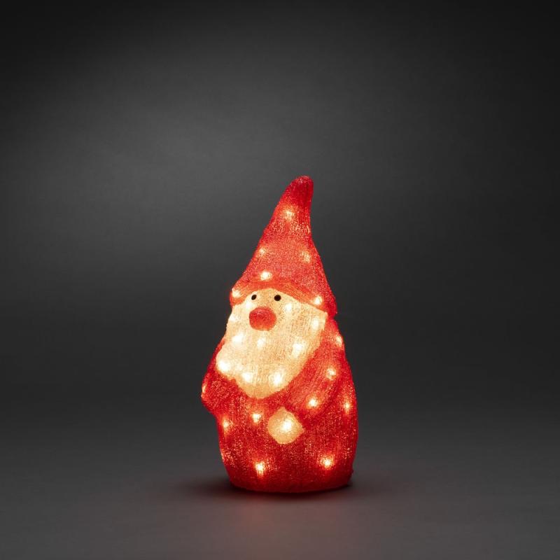 Julemand Akryl 38cm 40 LED IP44 Klar/Rød Konstsmide