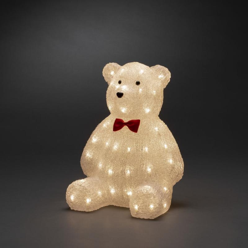 Bamse Akryl 38cm 64 Varmhvide LED IP44 Klar Konstsmide