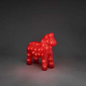 Horse Acrylic Red Warm White LED 32 cm 24V/IP44, Konstsmide
