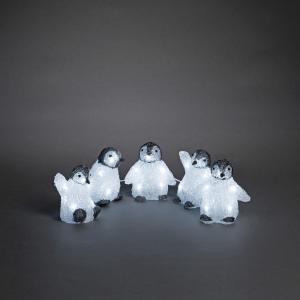 Penguin Babies Acrylic 5 Pieces 40 White LED 24V/IP44, Konstsmide