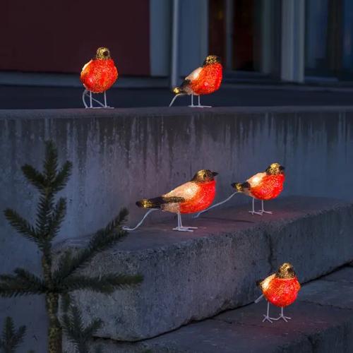 Dompaper Akryl 5stk 40 Hvide LED IP44 Flerfarvet Konstsmide