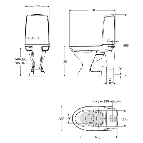 Ifö Spira Toalettstol 6270 Mjuksits Rimfree för Limning