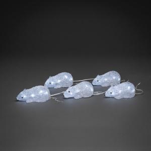 Mice Acrylic 5 Pieces 40 White LED 24V/IP44, Konstsmide
