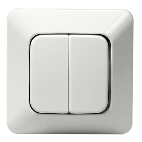 Afbryder Dobbelttrin Uden Klemmer Indbygget 85x85x35mm 16A 250V IP21 Hvid ABB