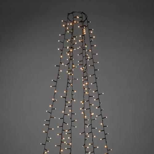 Juletræskæde Cluster 660 Amber LED 240cm IP44 Sort Konstsmide