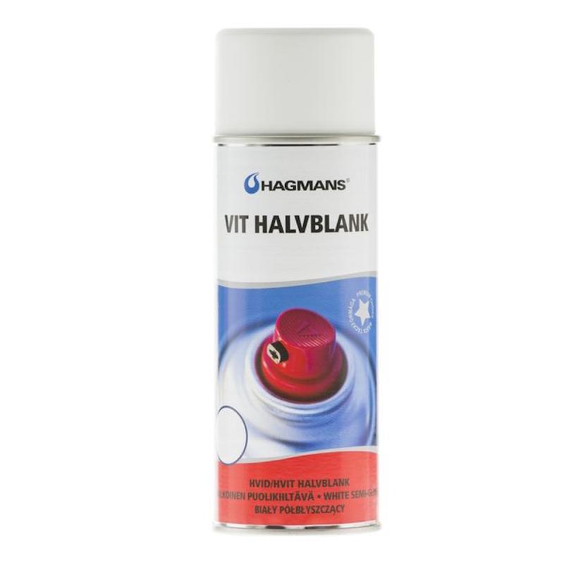 Spraymaling 0,4 Liter Hvid Halvblank Hagmans