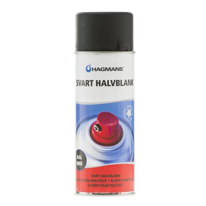 Spraymaling 0,4 Liter Sort Halvblank Hagmans