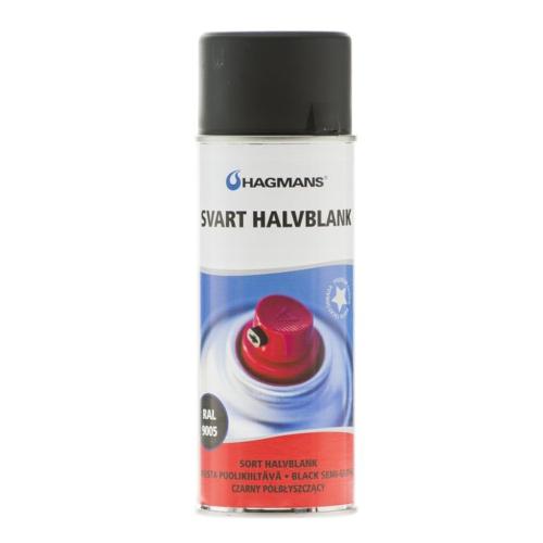 Sprayfärg 0,4 Liter Svart Halvblank Hagmans