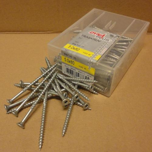 Træskrue 6,0x60mm 100stk Dynaplus