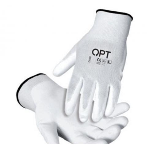 MÅLARHANDSKE QPT NYLON/PU VIT STL11