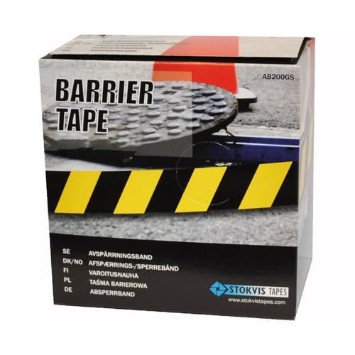 Avpärrningsband 70mmx500m Gul/Svart Stokvis Tapes