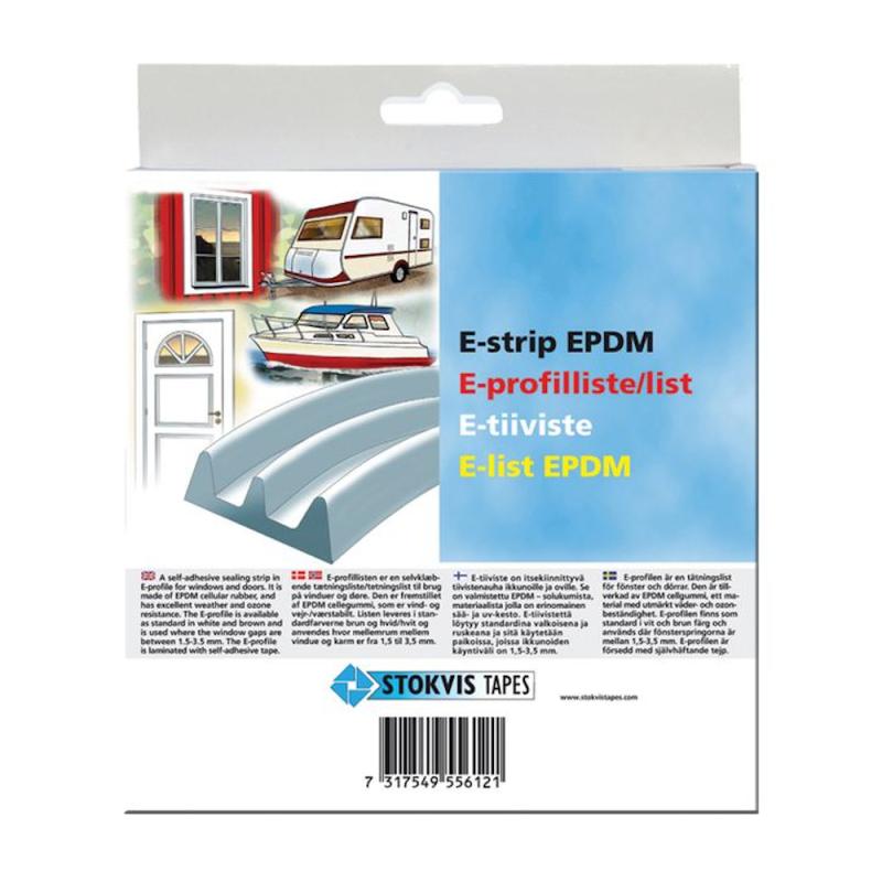 Tætningsliste E 4mmx9mmx24m EPDM Hvid Stokvis Tapes