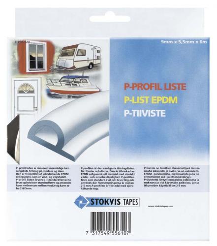 Tätlist P EPDM Vit 9x5.5mmx6m, Stokvis