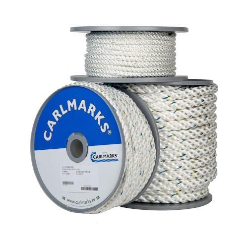 3-Trådet Tarzan 8mmx20m Polyester Hvid Carlmarks