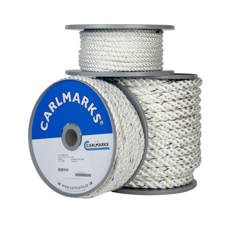 3-Slagen Tarzan 16mmx20m Polyester Vit Carlmarks