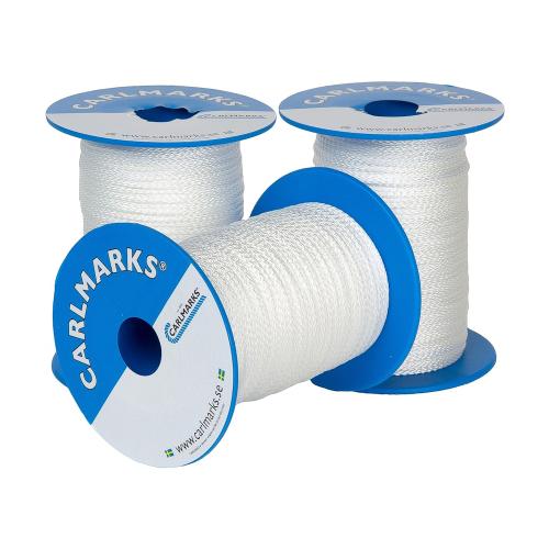 Blindsnor Flettet Polyestersilke 4mmx60m Hvid Carlmarks