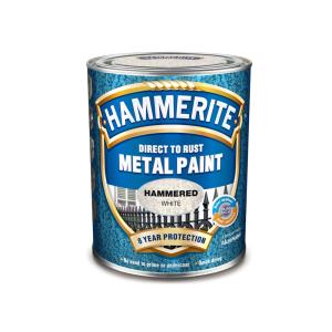 Metallfärg Hammered Effect 0,75 Liter Vit Hammerite