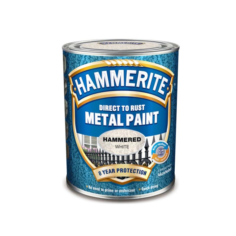 Metalmaling Hammered Effect 0,25 Liter Hvid Hammerite