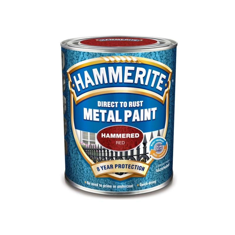 Metallfärg Hammer Effect 0,25 Liter Röd Hammerite
