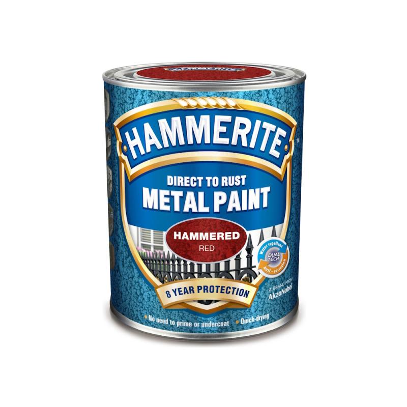 Metallfärg Hammer Effect 0,75 Liter Röd Hammerite