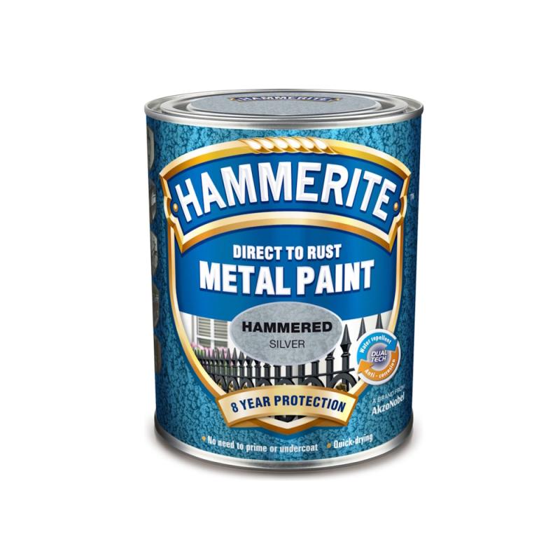 Metalmaling Hammereffekt 0,25 Liter Sølv Hammerite