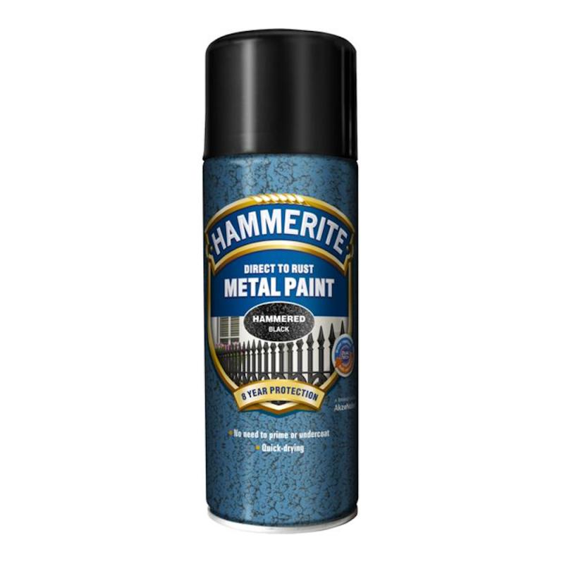 Metallfärg Hammer Effect Spray Metall 0,4 Liter Svart Hammerite