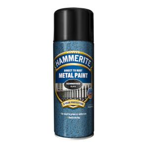 Metallfärg Hammer Effect Spray Metall 0,4 Liter Svart Hammerite