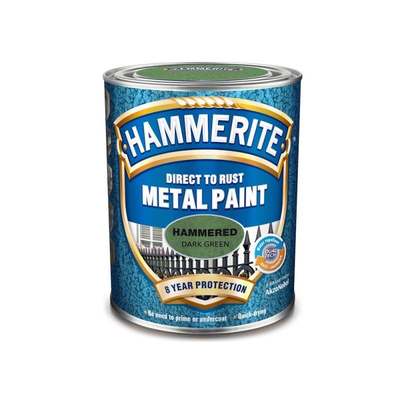 Metalmaling Hammereffekt 0,25 Liter Mørkegrøn Hammerite