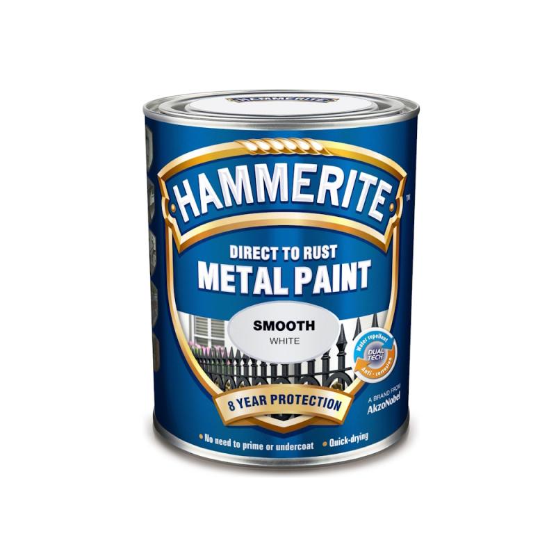 Metalmaling Smooth Finish 0,75 Liter Hvid Hammerite