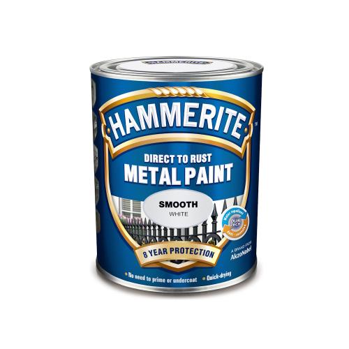 Metallfärg Smooth Finish 0,75 Liter Vit Hammerite