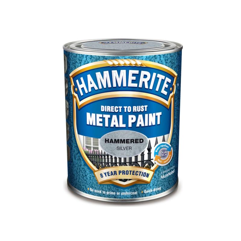 Metallfärg Hammer Effect 0,75 Liter Silver Hammerite