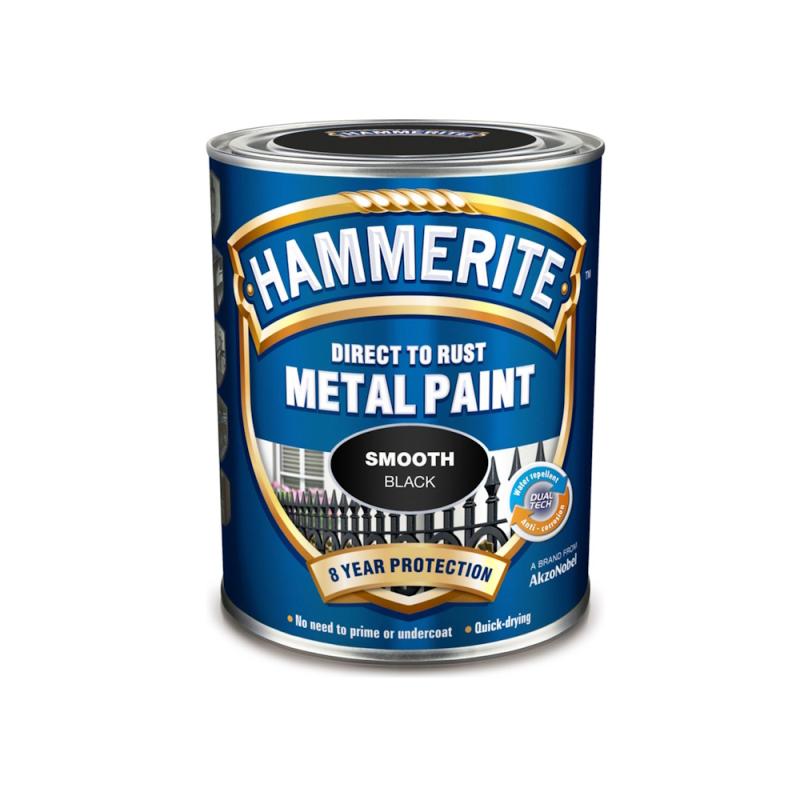 Metalmaling Smooth Finish 0,75 Liter Sort Hammerite