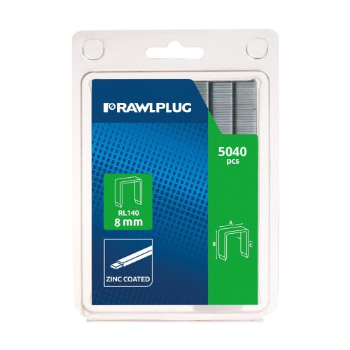 Hæfteklammer RL140 8mm 5040stk Rawlplug