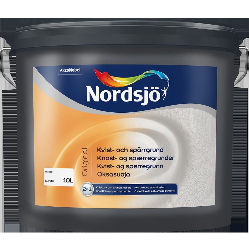 NORDSJÖ Snickerifärg Kvist-Och Spärrgrund Vit 2.5L, Nordsjö
