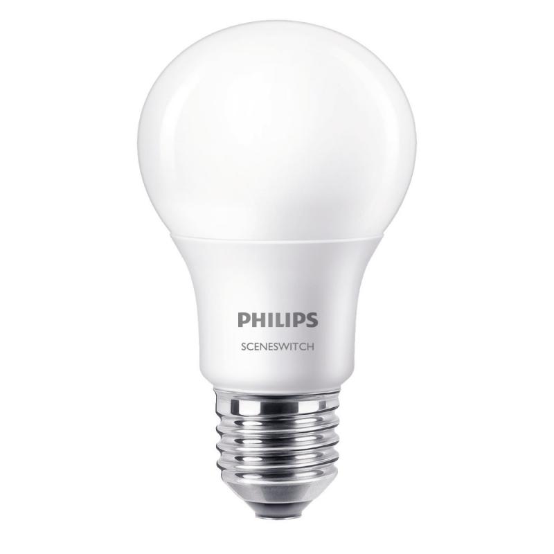 PHILIPS LED-Lampa Krona Scene Switch 2-färger 9.5W (60W) E27 Philips