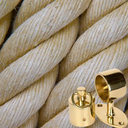 Syntetisk Hamp Kap/Beslag Trappegelænder 36mmx7,5m Beige Carlmarks