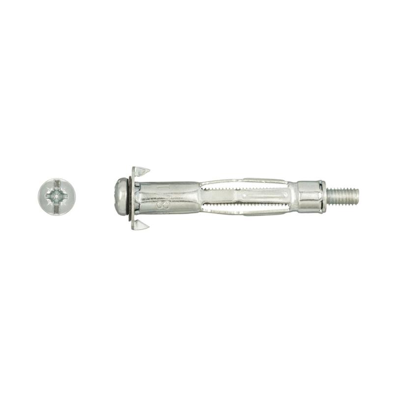 Pladeudvidelse Enkel M6 Galvaniseret 100stk Rawlplug