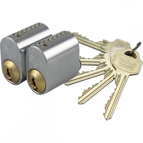 Låscylinder Millers Oval 2st Lika Lås 5st Nycklar, Mattkrom
