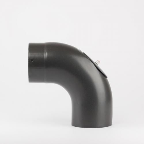 Emaljerad Rörböj För Kaminanslutning 90 Grader, Svart, 150mm