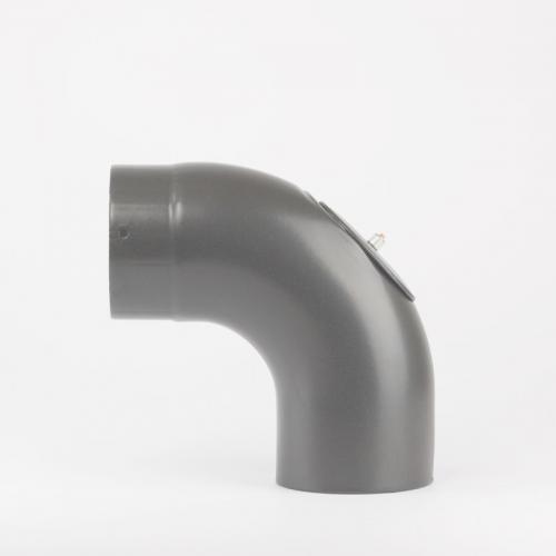 Emaljerad Rörböj För Kaminanslutning 90 Grader, Grå, 150mm