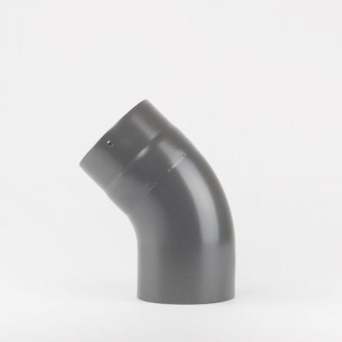 Emaljerad Rörböj För Kaminanslutning 45 Grader, Grå, 150mm