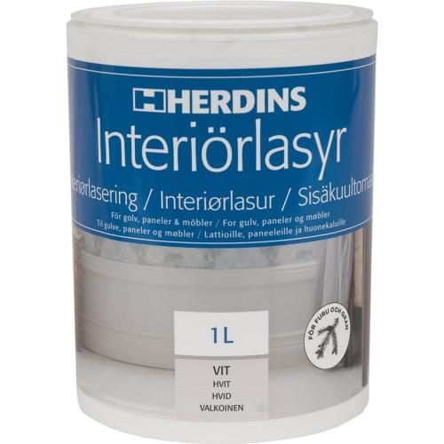 Interiörlasyr 300 Vit Vattenburen 1L, Herdins