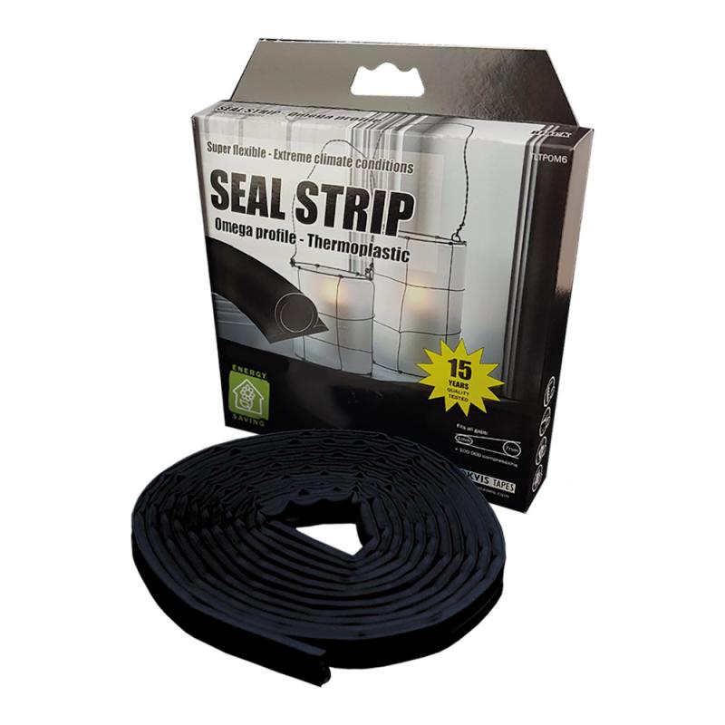 Tætningsliste 9mmx7mmx24m Termoplast Sort Stokvis Tapes