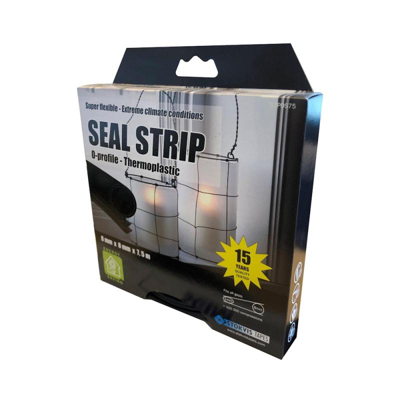 Tætningsliste 7,5mx8mmx8mm Termoplast Sort Stokvis Tapes