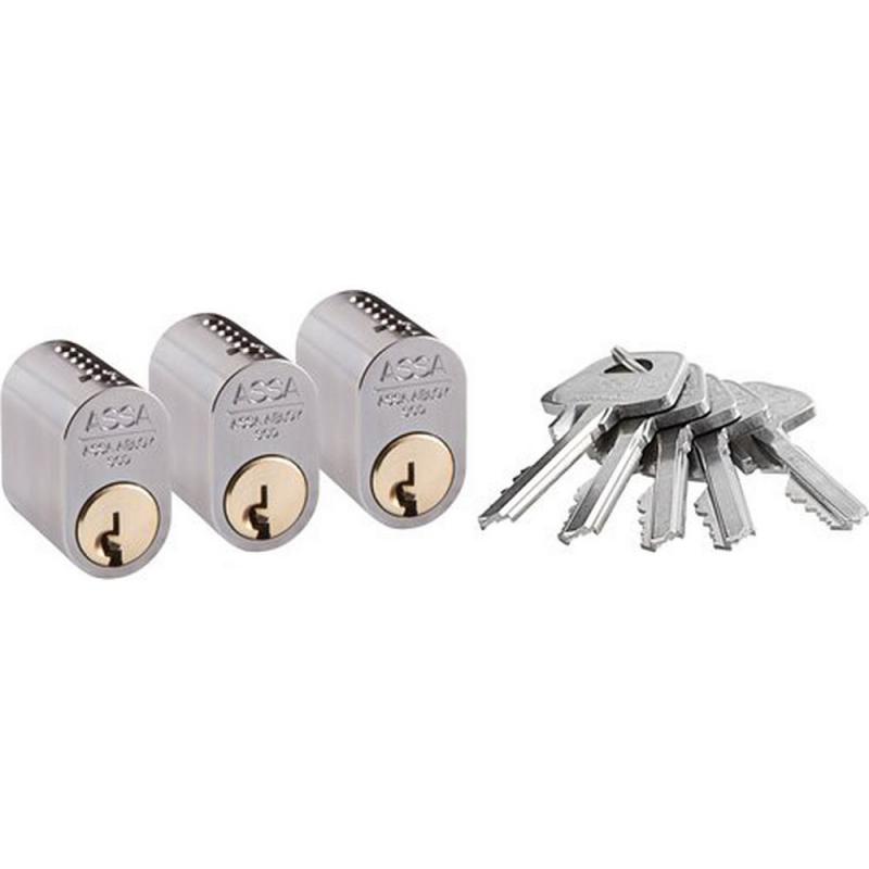 Cylinder ASSA D1301 3 ST INKL 5 Nycklar Mattkrom