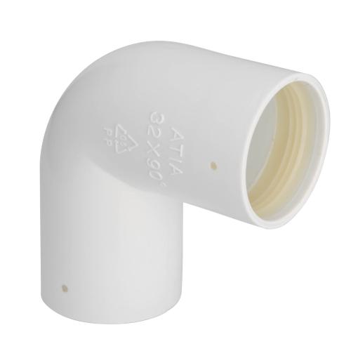 Bøj 40mmx90° Polypropylen Med Gummitætning Hvid Gelia