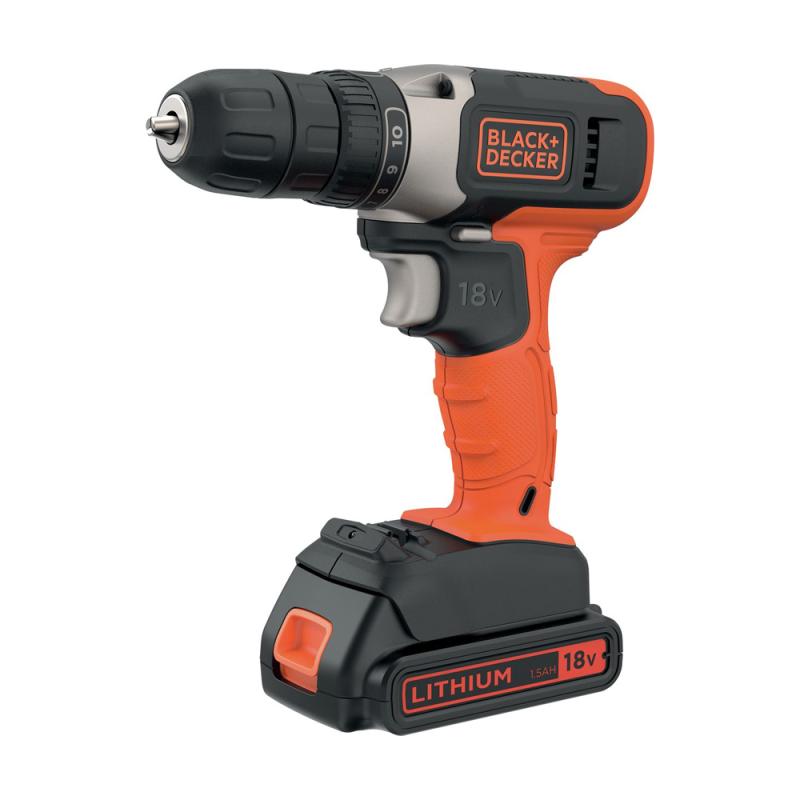 Boremaskine 18V, 1,5 Ah Batterier, Black & Decker