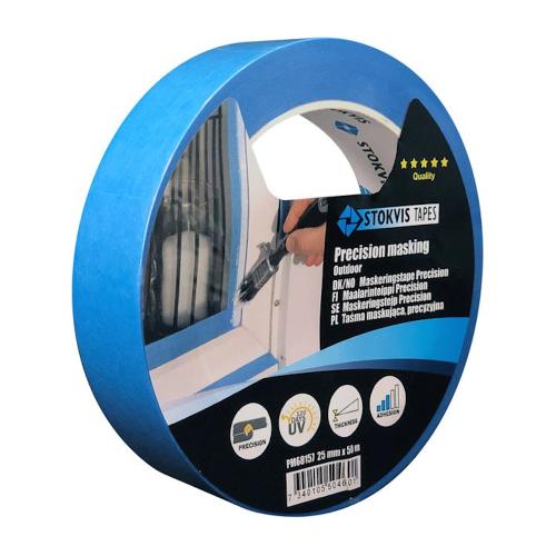 Maskeringstejp Precision UV 25mmx50m Blå Stokvis Tapes