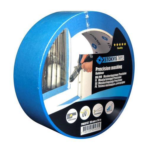 Maskeringstejp Precision UV 38mmx50m Blå Stokvis Tapes