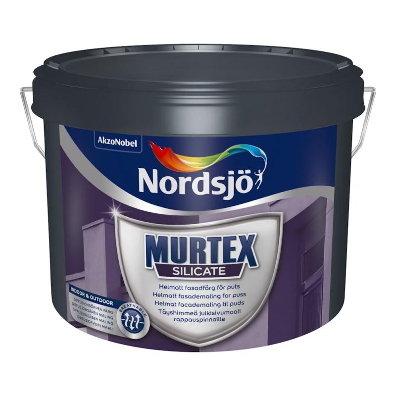 Fasadfärg Murtex Silicate Helmatt 9,3L Base White Nordsjö